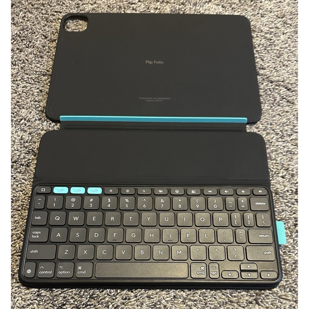 Logitech Black Tablet Keyboard Case with Teal Accent